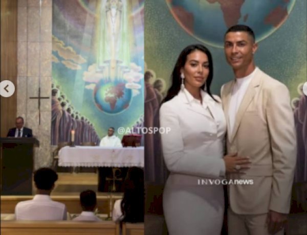 Padre natural de Altos participa de momento religioso após casamento de Cristiano Ronaldo e Georgina Rodríguez