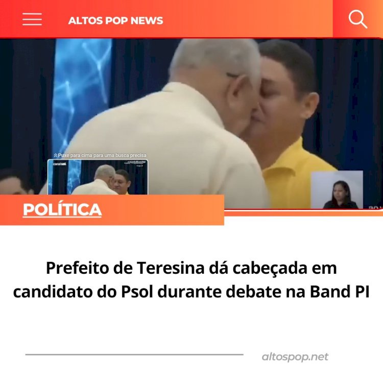 Prefeito de Teresina dá cabeçada em candidato do Psol durante debate na Band do Piaui