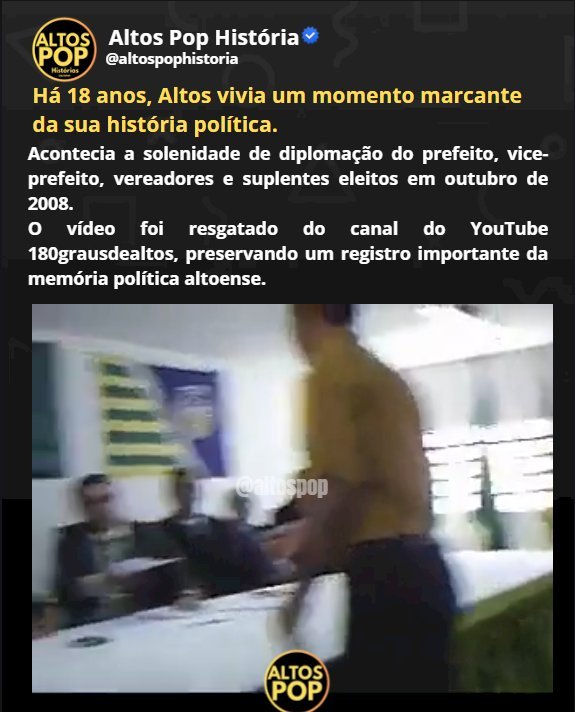 Há 18 anos, Altos vivia solenidade de diplomação dos eleitos de 2008