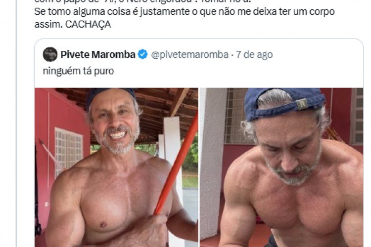 Alexandre Nero desmente fotos de corpo musculoso e brinca sobre cachaça​‌​