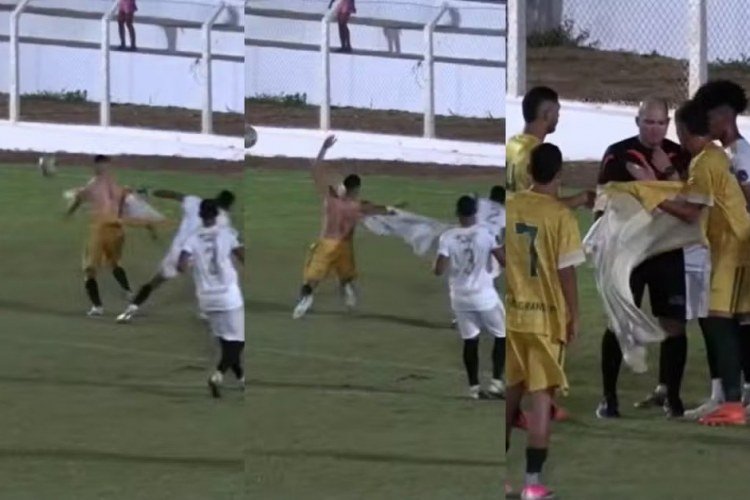 Lance inusitado marca jogo de futebol amador no Piauí com pênalti e expulsão​‌​
