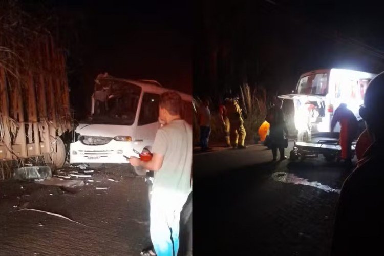 Acidente entre micro-ônibus e caminhão deixa sete feridos no Piauí​‌​