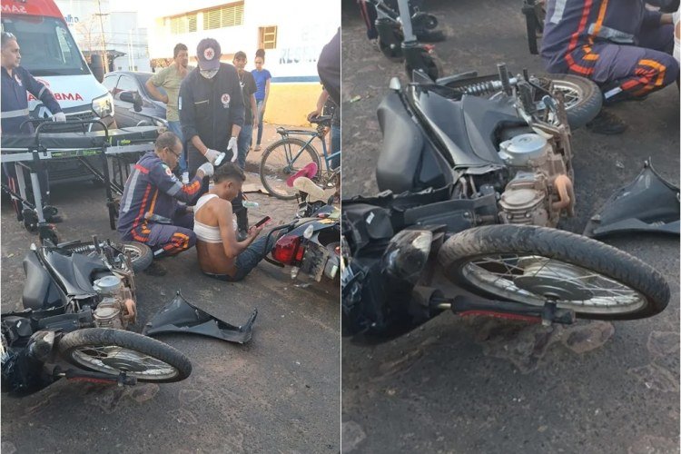 Motociclista em fuga colide com moto de grávida em Timon e causa ferimentos​‌​