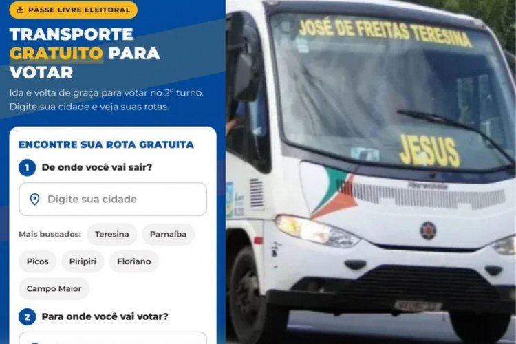 Transporte gratuito para eleitores na votação em Piauí​‌​