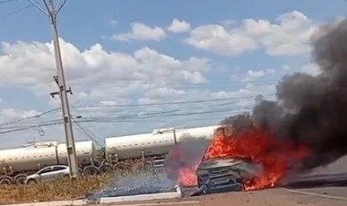 Incêndio destrói carro em Timon e gera preocupação entre motoristas​‌​