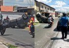Carro capota após colisão em Teresina e causa transtornos no trânsito​‌​