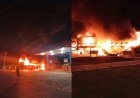 Ônibus pega fogo em Porto, Piauí, e populares controlam chamas​‌​